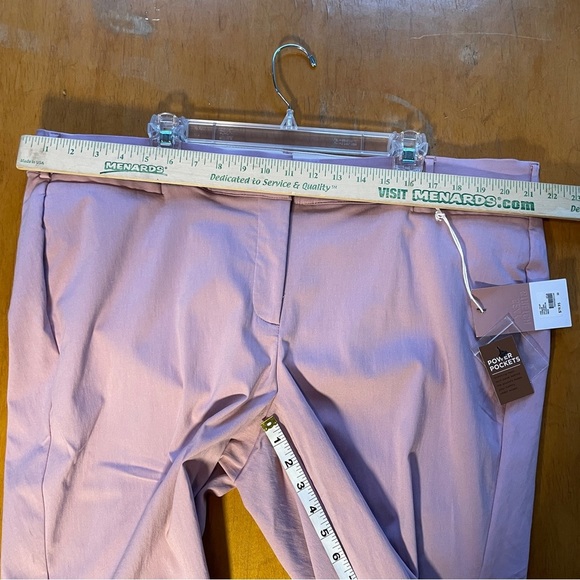 LANE BRYANT-MAUVE ALLIE SKINNY ANKLE PANT W/PEARL CUFFS-SLIMMING TUMMY PANEL-22 - Picture 6 of 7